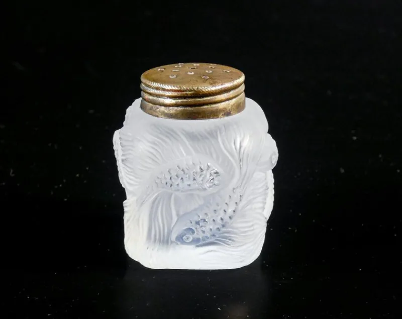 Pamono Glass Salt or Pepper Shaker in the style of Lalique> Salt & Pepper Shakers
