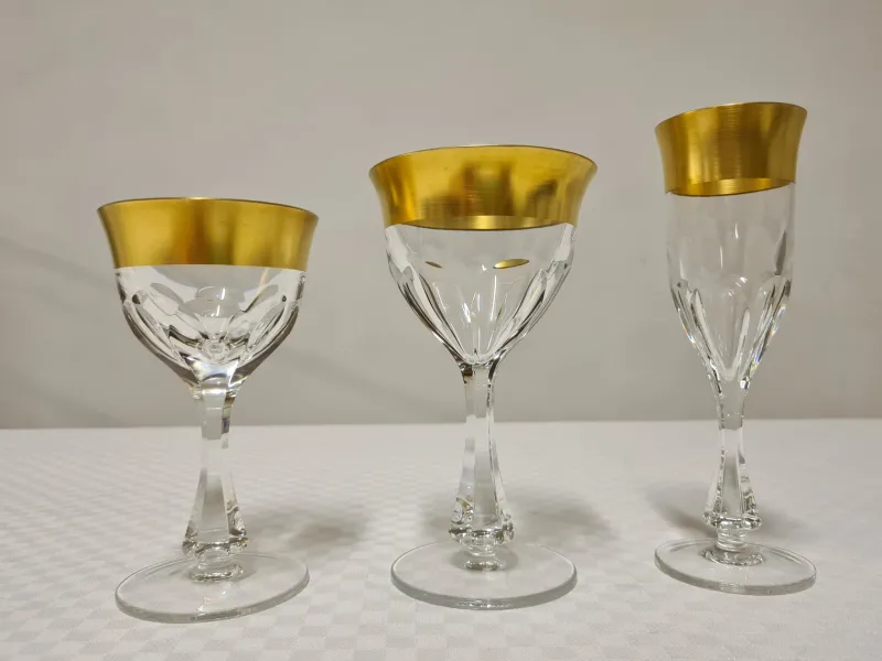 Pamono Glass Set in Crystal and Pure Gold by Barthmann, Set of 36> Glassware