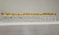 Pamono Glass Set in Crystal and Pure Gold by Barthmann, Set of 36><noscript><img width=