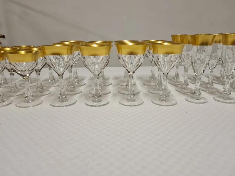 Pamono Glass Set in Crystal and Pure Gold by Barthmann, Set of 36> Glassware