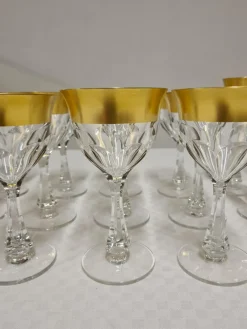 Pamono Glass Set in Crystal and Pure Gold by Barthmann, Set of 36><noscript><img width=