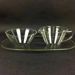 Pamono Glass Tea Service by Heinrich Löffelhardt for Schott & Gen. Mainz, 1955, Set of 17><noscript><img width=