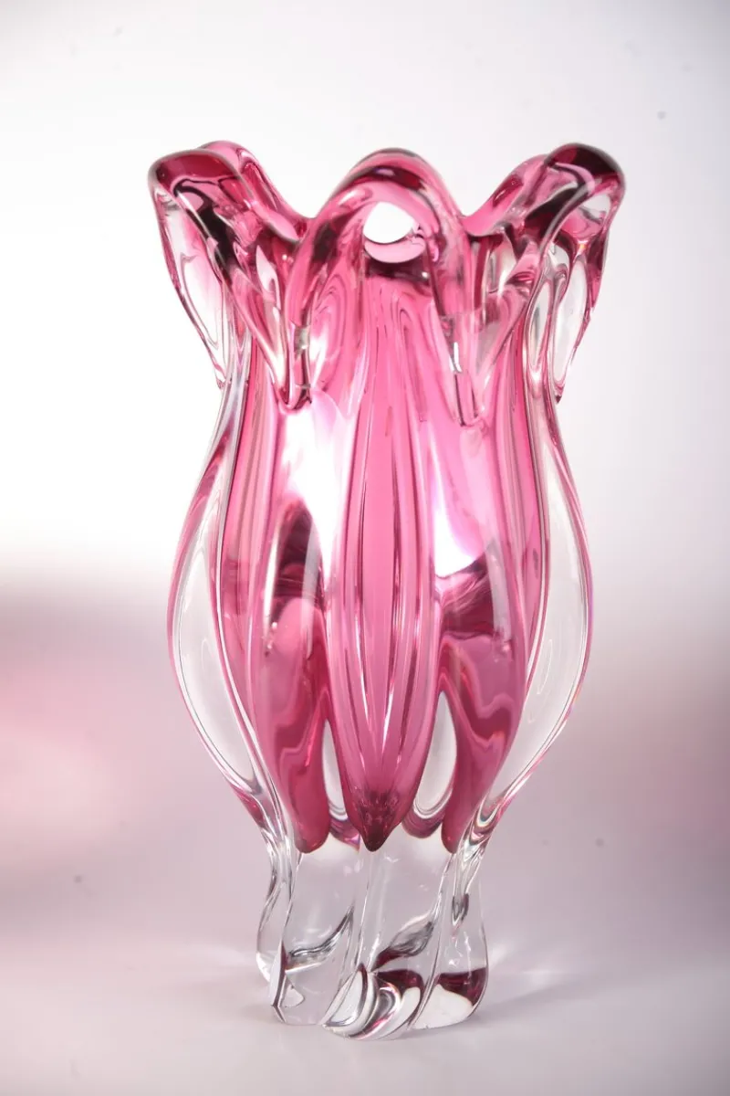 Sale Pamono Glass Vase and Bowl by Josef Hospodka for Sklarny Chribska, Czech, 1960s, Set of 5
