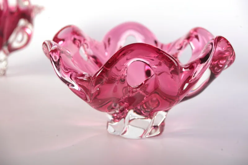 Sale Pamono Glass Vase and Bowl by Josef Hospodka for Sklarny Chribska, Czech, 1960s, Set of 5