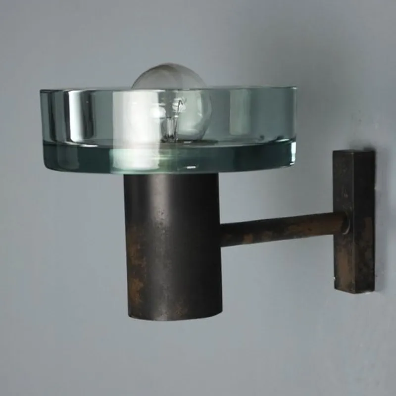 Pamono Glass Wall Lamp, 1960s> Wall Lights & Sconces