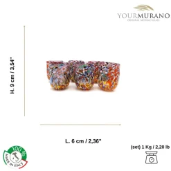 Discount Pamono Glasses in Pink Murano Glass from YourMurano, Set of 6