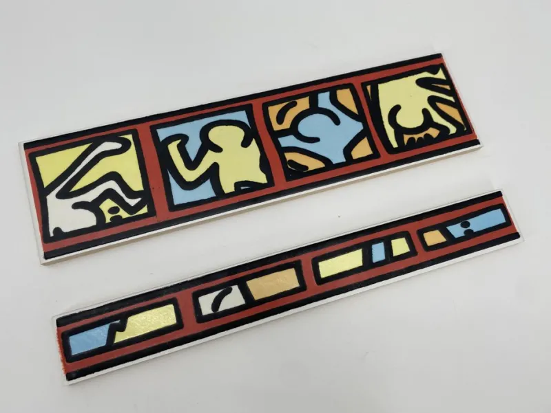 Outlet Pamono Glazed Ceramic Border Tiles by Keith Haring for Iga-Bordure Amerique, Set of 72