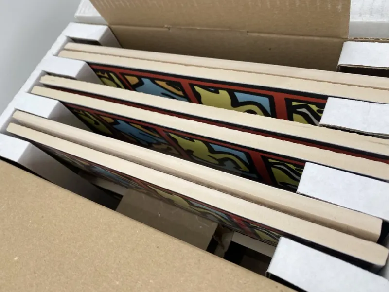 Outlet Pamono Glazed Ceramic Border Tiles by Keith Haring for Iga-Bordure Amerique, Set of 72