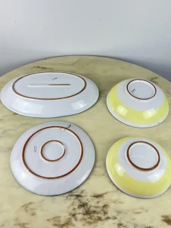 Pamono Glazed Ceramic Plates from La Musa, Italy, 1980s, Set of 4> Dinner Plates & Bowls