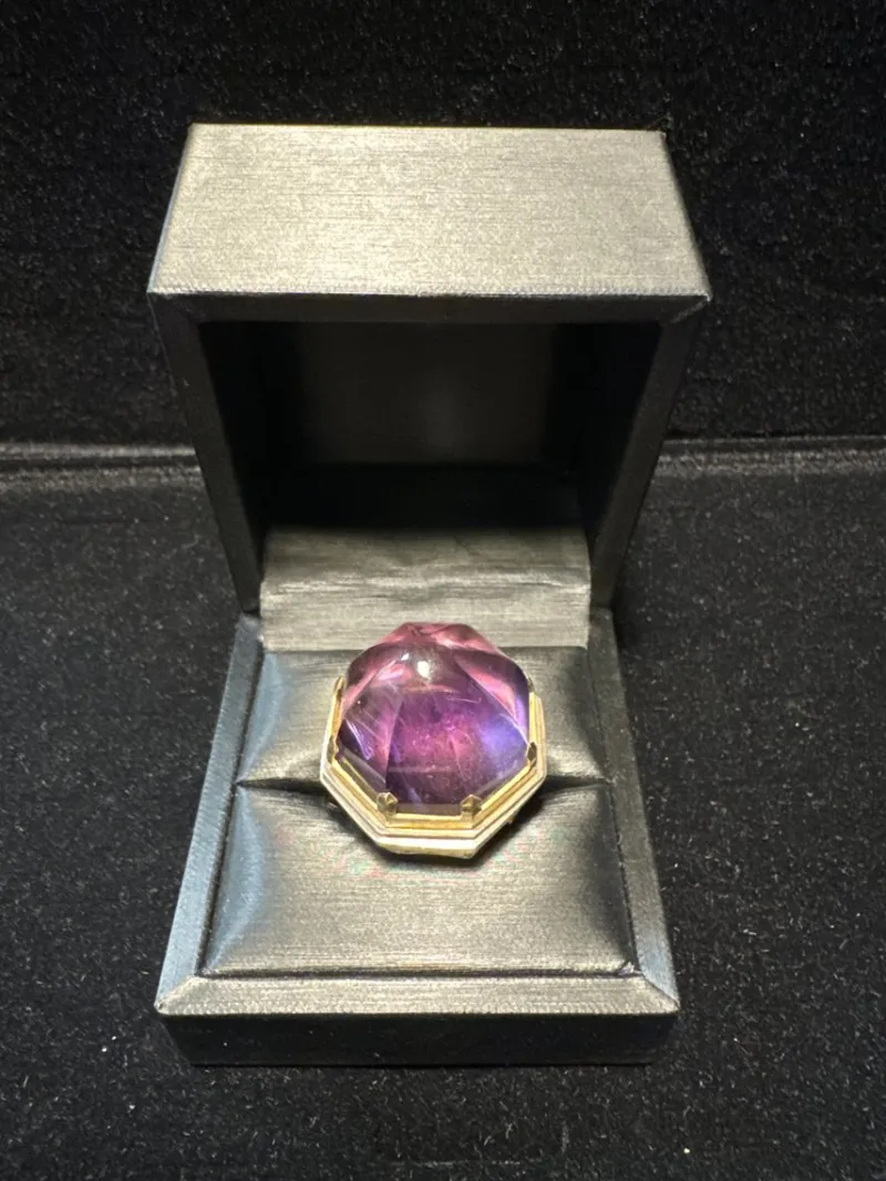 Sale Pamono Gold - Silver and Large Amethyst Ring Palazzo Ii Model from Jean Boggio