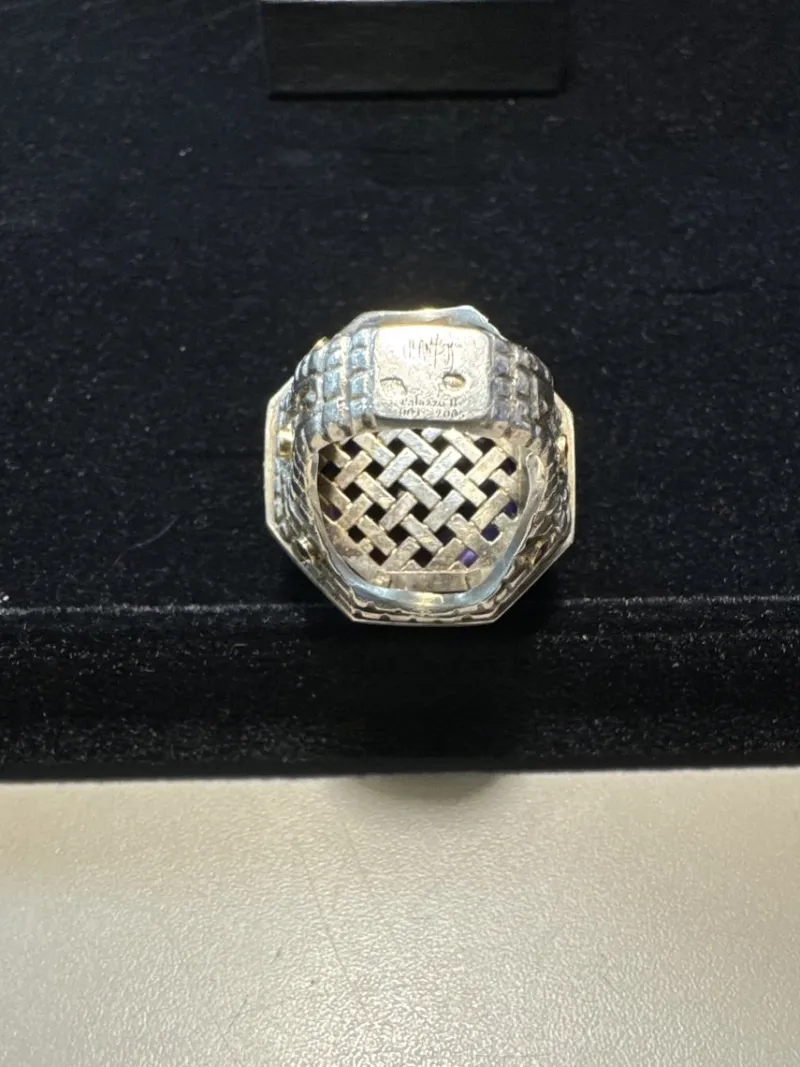 Sale Pamono Gold - Silver and Large Amethyst Ring Palazzo Ii Model from Jean Boggio