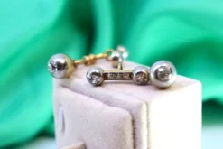Pamono Gold and Platinum Cufflinks with Brilliant-Cut Diamonds, Set of 2> Cufflinks