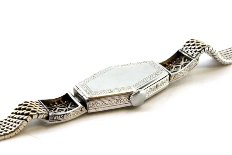 Sale Pamono Gold and Platinum Watch with Brilliant-Cut Diamonds