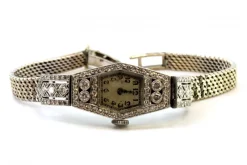 Sale Pamono Gold and Platinum Watch with Brilliant-Cut Diamonds