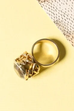 Pamono Gold and Rock Crystal Ring by Claës Giertta, 1965> Rings