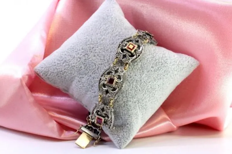 Online Pamono Gold and Silver Bracelet with Diamond Chips