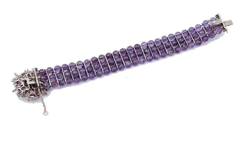 Outlet Pamono Gold and Silver Bracelet with Diamonds and Emeralds