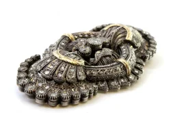Pamono Gold and Silver Brooch with Brilliant-Cut Diamonds and Chips> Brooches