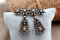 Outlet Pamono Gold and Silver Brooch with Diamonds