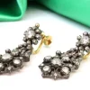 Pamono Gold and Silver Earrings with Rhinestones, Set of 2