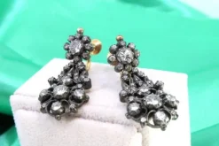Pamono Gold and Silver Earrings with Rhinestones, Set of 2