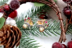 Best Pamono Gold and Silver Earrings with Diamond Chips and Encrusted Stones, Set of 2