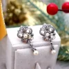 Best Pamono Gold and Silver Earrings with Diamond Chips, Set of 2