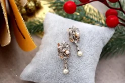 Best Pamono Gold and Silver Earrings with Diamond Chips, Set of 2