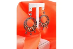 Online Pamono Gold and Silver Earrings with Three Pendants,Set of 2