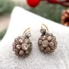 Pamono Gold and Silver Earrings with Diamonds, Set of 2