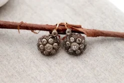 Pamono Gold and Silver Earrings with Diamonds, Set of 2