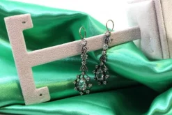 Hot Pamono Gold and Silver Earrings with Zirconias and Floral Applications, Set of 2