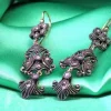 Pamono Gold and Silver Earrings with Diamond Chips, Set of 2> Earrings