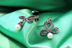 Pamono Gold and Silver Earrings, Set of 2><noscript><img width=