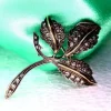 New Pamono Gold and Silver Flower-Shaped Brooch with Diamond Chips
