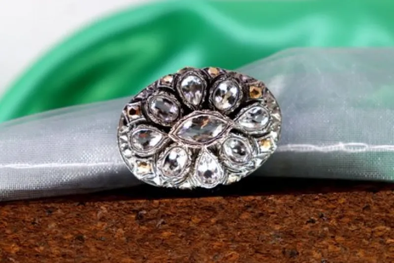 Pamono Gold and Silver Ring with Teardrop and Pear Cut Zirconias> Rings