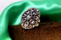 Pamono Gold and Silver Ring with Teardrop and Pear Cut Zirconias><noscript><img width=