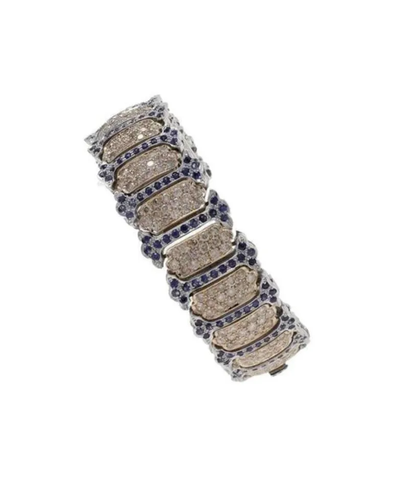 Hot Pamono Gold Bracelet with Blue Sapphires and Diamonds