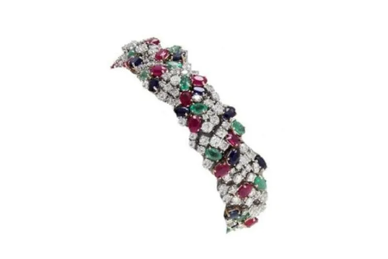 Best Pamono Gold Bracelet with Diamonds, Ruby, Sapphire & Emerald