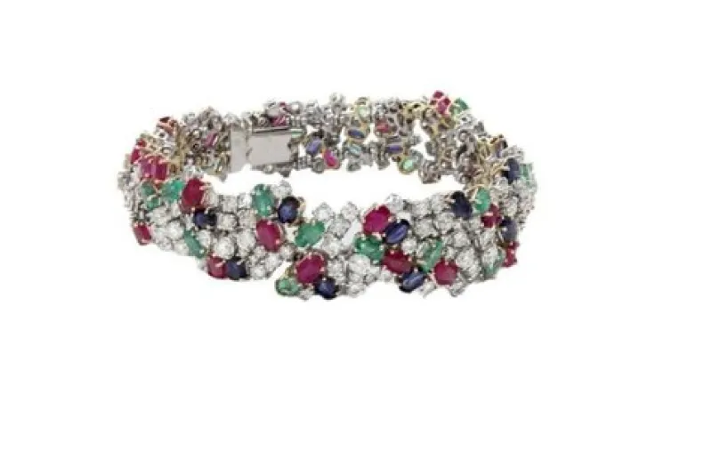 Best Pamono Gold Bracelet with Diamonds, Ruby, Sapphire & Emerald