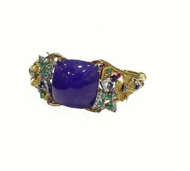 Pamono Gold Bracelet with Diamond and Emerald> Bracelets