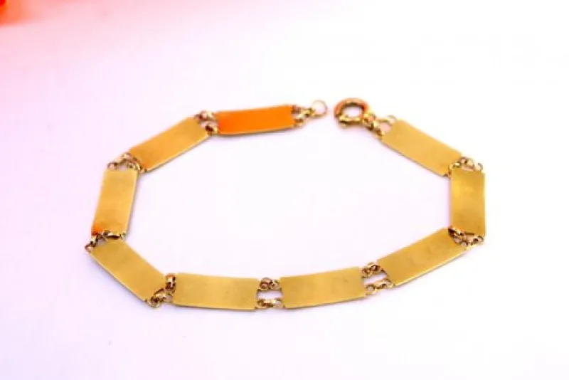Pamono Gold Bracelet with Enamels and Raised Floral Motifs