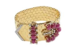 Online Pamono Gold Bracelet with Ruby and Diamond