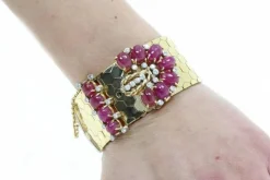 Online Pamono Gold Bracelet with Ruby and Diamond