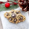 New Pamono Gold Brooch Cut with Diamonds