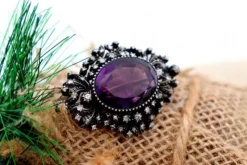 Clearance Pamono Gold Brooch with Diamonds