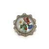 Hot Pamono Gold Brooch with Quartz and Wildflower Motif, Austria-Hungary, 1922