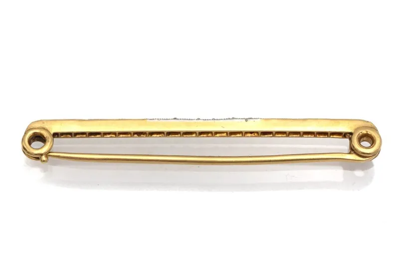 Pamono Gold Brooch with Rubies and Diamonds, 1920s