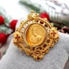 Hot Pamono Gold Brooch with Swivel Center