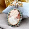 Pamono Gold Brooch with Tilting Cameo> Brooches